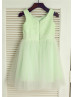 Mint Sequin Tulle Wedding Flower Girl Dress
